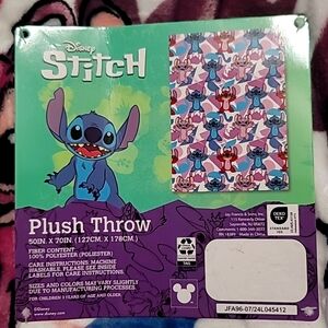 Rare Disney Stitch Angel and Leroy Plush Throw.  (50inx 70in)